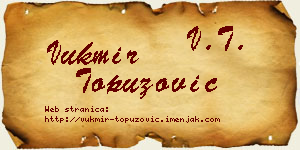 Vukmir Topuzović vizit kartica